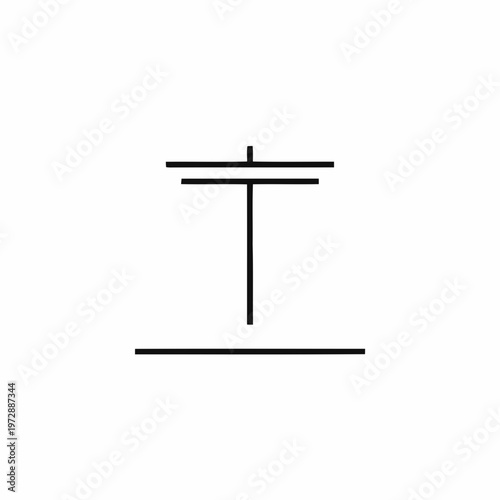 Minimalist Electrical Ground Symbol Vector Icon