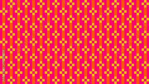 Colorful Geometric Pattern: A vibrant geometric pattern showcasing a captivating arrangement of vivid shapes. The design has a rhythmic visual experience of abstract art and artistic decoration