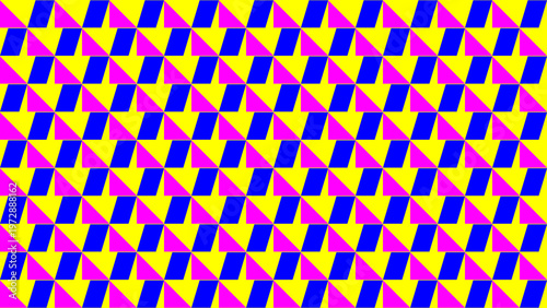 Geometric Pattern: A visually striking geometric design, featuring a repeating arrangement of colorful triangles and rectangles. 