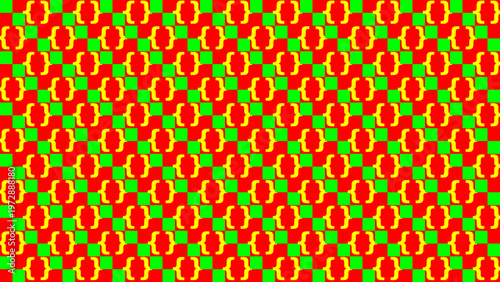 Abstract Geometric Pattern: A vibrant and intricate pattern of interlocking shapes and contrasting colors creates a visually stimulating design that embodies the essence of modern aesthetics.