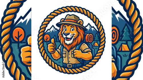 Lion wearing a cowboy hat.