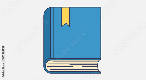 Blue Book with Yellow Bookmark.