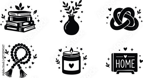 Candle vase knot beads and home signs set