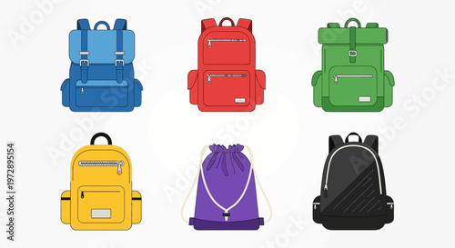 Colorful backpacks in different hues.