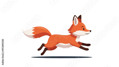 Cartoon Fox Running Fast Outdoors 1.