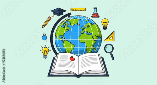 Education Learning Globe Book Knowledge.