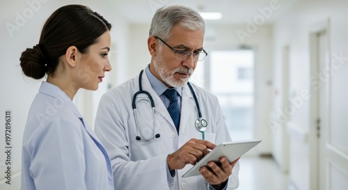 doctor and nurse reviewing medical.