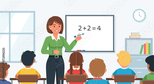 Female Teacher in a Classroom Setting.