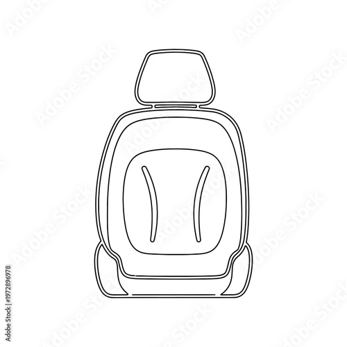 A line drawing of a car seat.