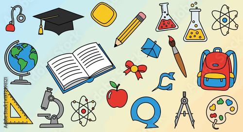 School supplies and education icons 1.