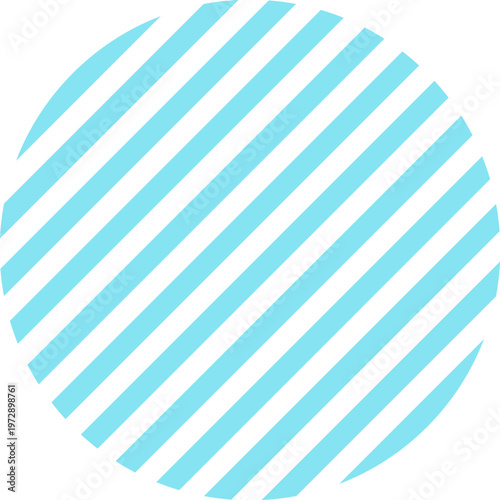 水色の斜めストライプ柄の丸