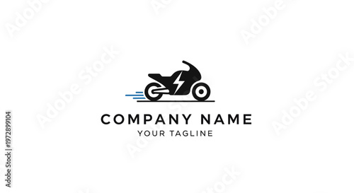 Electric motorcycle company logo template design.