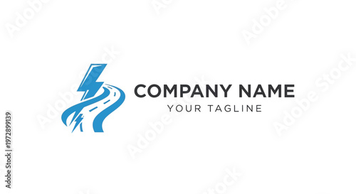 Company logo template with blue design.