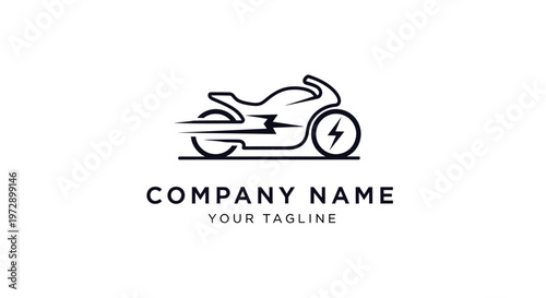 Electric motorcycle logo template design.