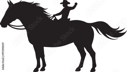 Horse vector illustration silhouette isolated on cute design on pure white background