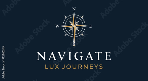 Luxury travel and navigation logo design.