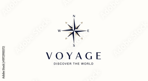 Voyage travel logo with compass.