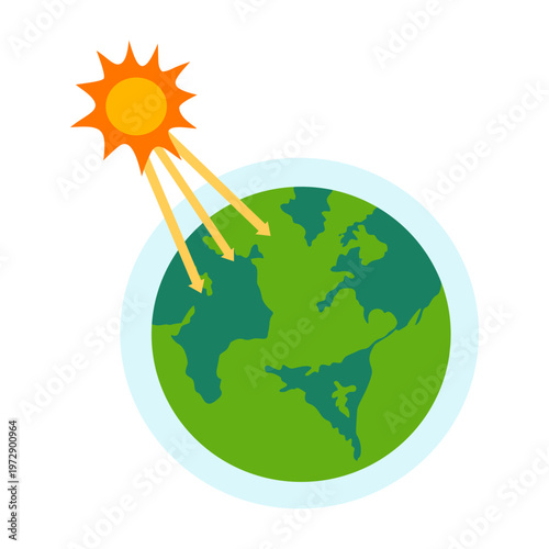 Flat design about ozone layer depletion, vector illustration