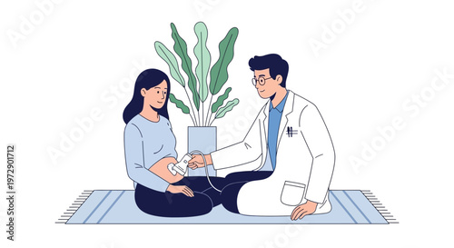 Doctor performs ultrasound on pregnant woman, prenatal care, medical examination, healthy pregnancy