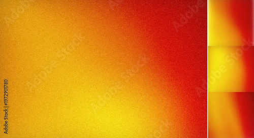 Schilderij op canvas Intense yellow and red gradient with side blocks radiates heat and excitement, ideal for energetic sale banners, summer promotions, or bold event announcements
