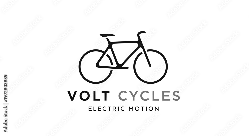 Fototapeta premium Electric bicycle logo with modern design.