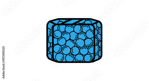 Blue Honeycomb Patterned Cube.
