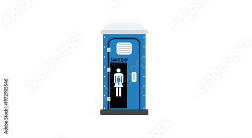 Blue Portable Toilet Unit.