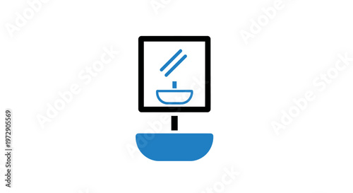 Blue toilet icon on screen.