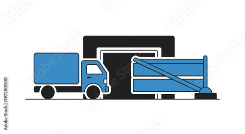 Blue truck with dump trailer.