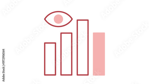 Eye with varying rectangular bars of different heights and transparency levels Vector