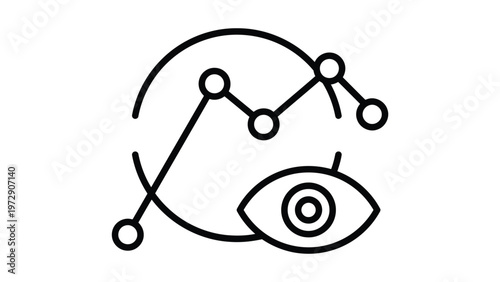 Surveillance eye with neural network connections and scissors symbolizing data cutting Vector