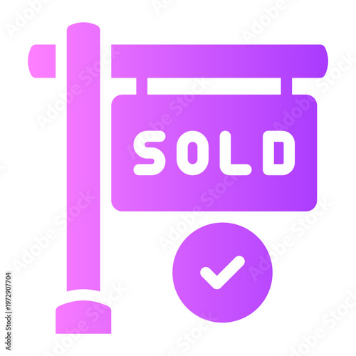 sold sign gradient icon