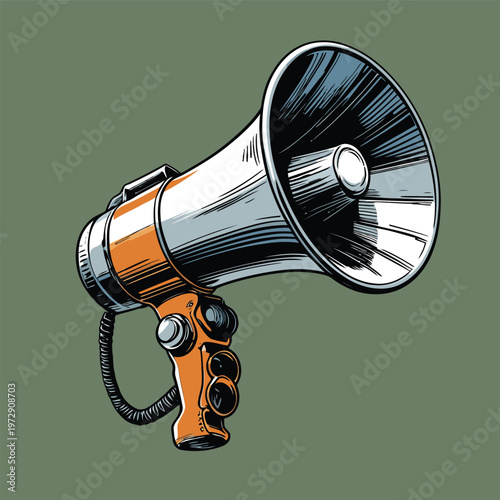 comic book style megaphone vector image