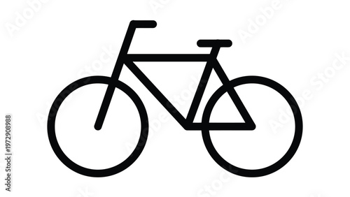 A classic black and white line drawing of a traditional bicycle Vector