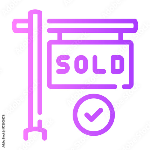 sold sign gradient icon