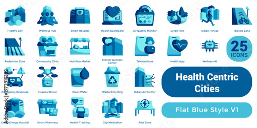 Flat Blue Health Centric Cities Bundle H25 V01