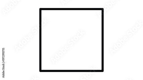 Simple black bordered square on a plain white background Vector