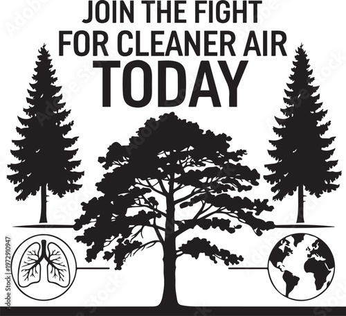 Clean air awareness environmental protection illustration