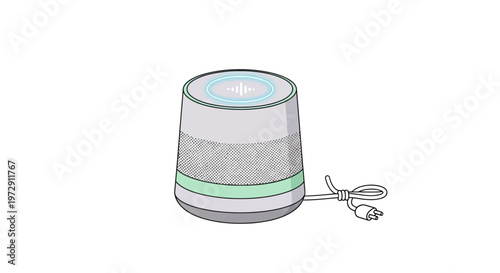 Smart speaker with voice control and power cord