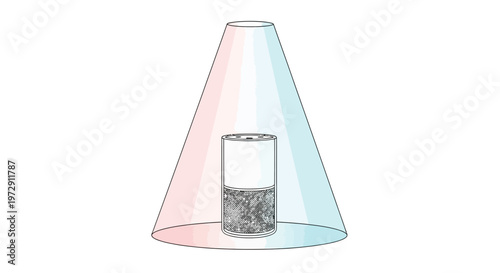Glass with small objects in cone.