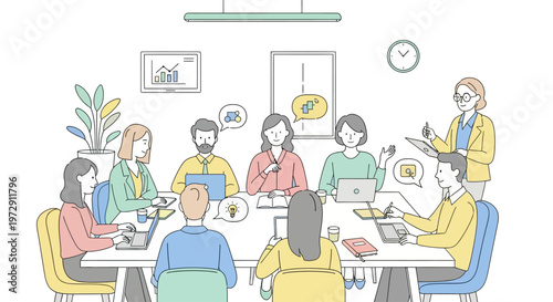 Diverse business team having a productive meeting and brainstorming session in the office