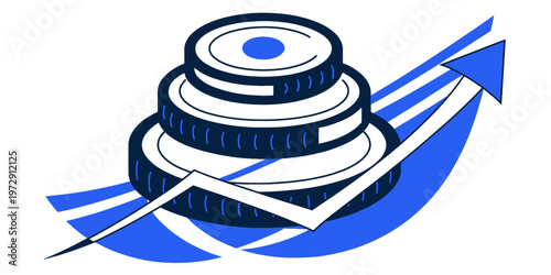 Money growing upwards like a plant from a pot with a dollar sign, symbolizing financial success and investment.