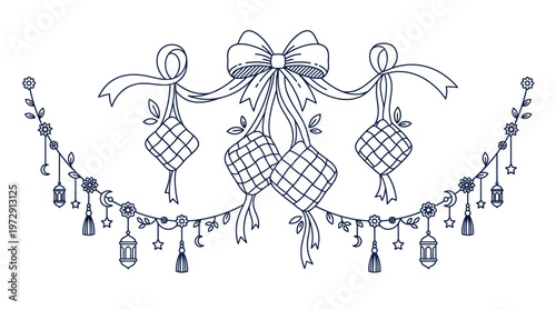 Decorative Christmas Hampers with Ribbons.