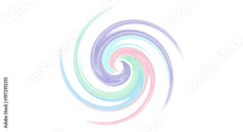 Colorful swirling spiral shape design element.