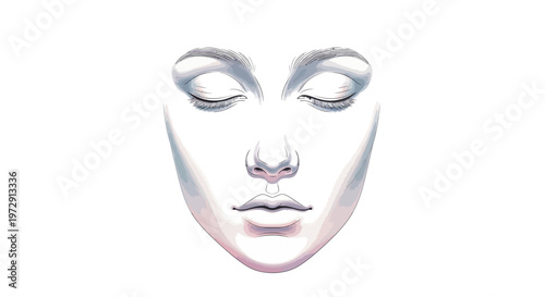 Closeup of a silver face mask.