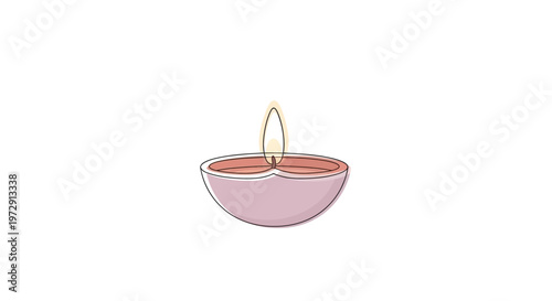 Pink Bowl with Candle Inside.