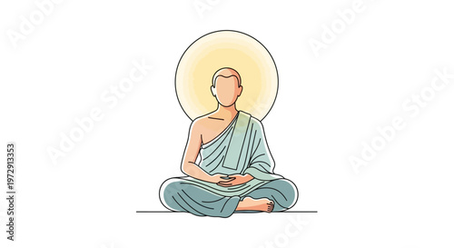 Buddha Statue Sitting in Meditation Posture.