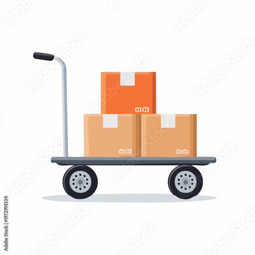 荷物運搬用の平台車・4輪台車のイラスト