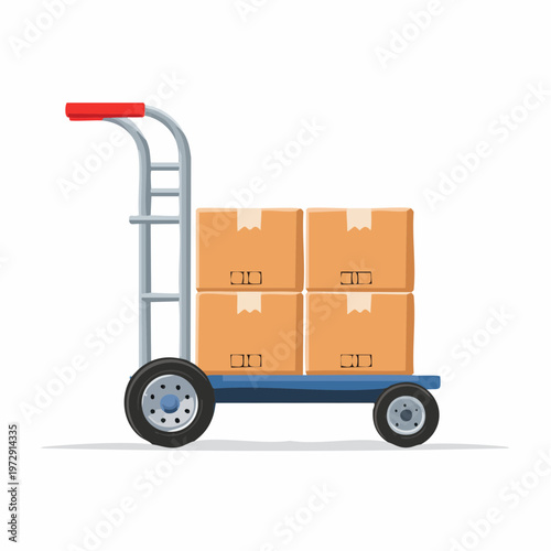 荷物運搬用の平台車・4輪台車のイラスト