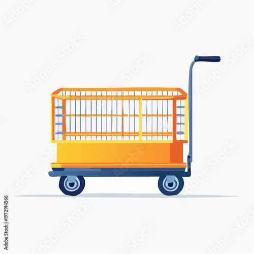 カゴ台車・ロールボックスパレットのイラスト・物流運搬